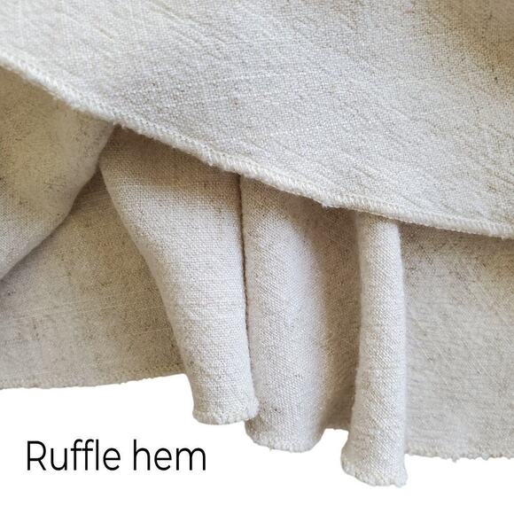 Linen Cotton Blend Dress Loose Fitting Oversized Natural Unbleached Color Size S - Picture 10 of 16